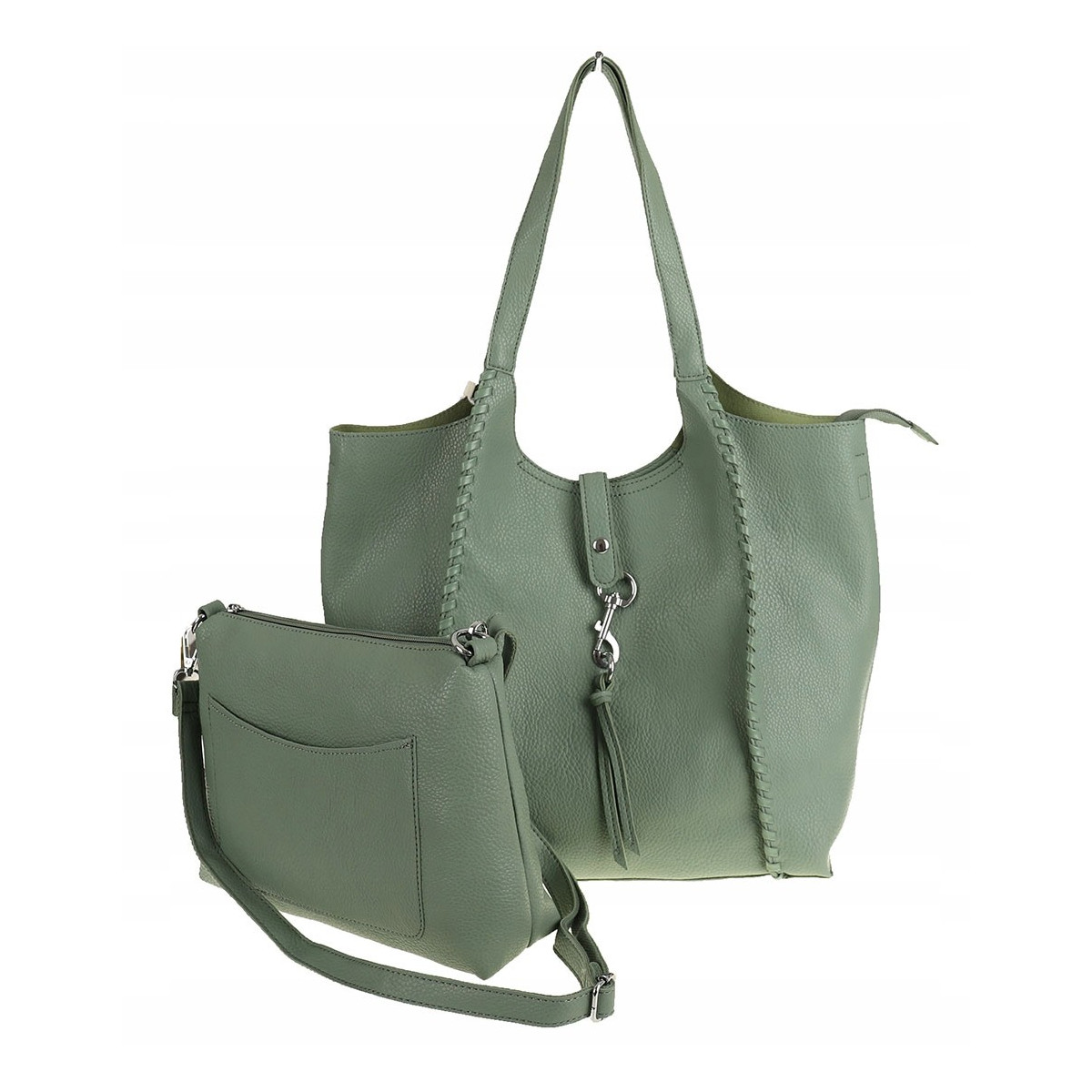 Paolo Bags Włoska Marka Torebka Damska Shopper Listonoszka Worek L3025 Mint