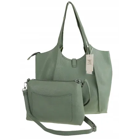 Paolo Bags Włoska Marka Torebka Damska Shopper Listonoszka Worek L3025 Mint