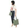 Paolo Bags Włoska Marka Torebka Damska Shopper Listonoszka Worek L3025 Mint