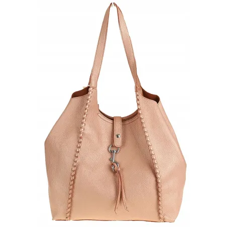 Paolo Bags Włoska Marka Torebka Damska Shopper Listonoszka Worek L3025 Rose Gold