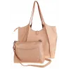 Paolo Bags Włoska Marka Torebka Damska Shopper Listonoszka Worek L3025 Rose Gold