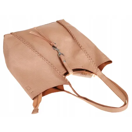 Paolo Bags Włoska Marka Torebka Damska Shopper Listonoszka Worek L3025 Rose Gold