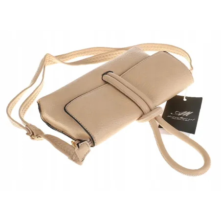 ANDREA MASSI Włoska Marka  Torebka z Pętelką Listonoszka HJ10174 Khaki