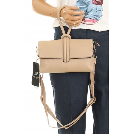 ANDREA MASSI Włoska Marka  Torebka z Pętelką Listonoszka HJ10174 Khaki