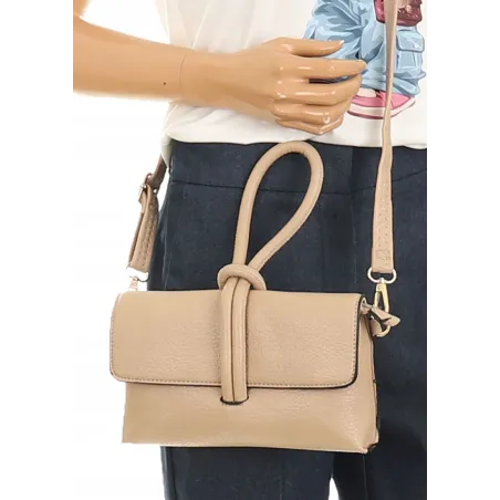 ANDREA MASSI Włoska Marka  Torebka z Pętelką Listonoszka HJ10174 Khaki