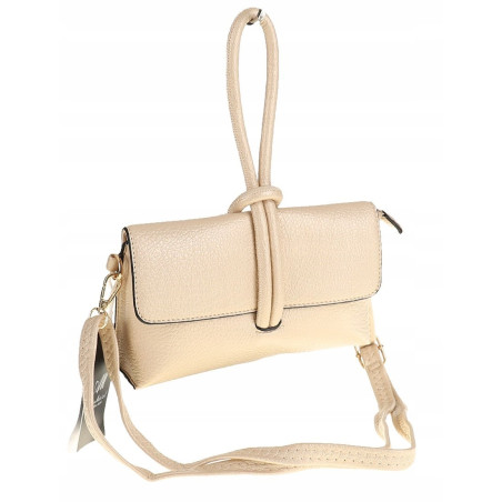ANDREA MASSI Włoska Marka Torebka z Pętelką Listonoszka HJ10174 Gold