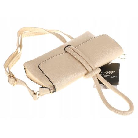 ANDREA MASSI Włoska Marka Torebka z Pętelką Listonoszka HJ10174 Gold