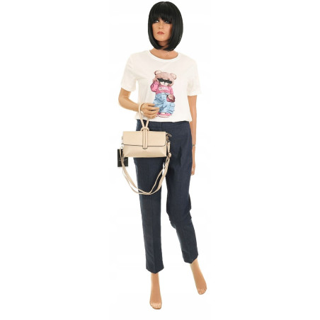 ANDREA MASSI Włoska Marka Torebka z Pętelką Listonoszka HJ10174 Gold