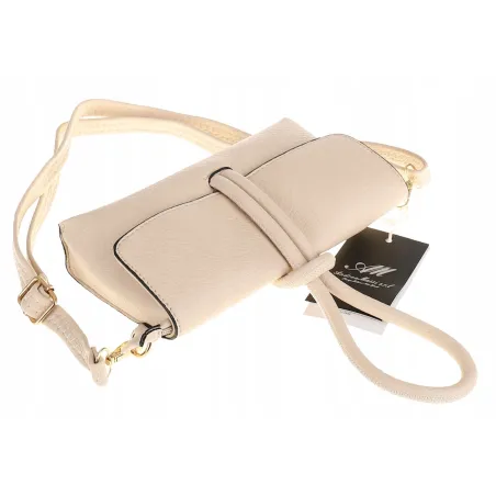 ANDREA MASSI Włoska Marka  Torebka z Pętelką Listonoszka HJ10174 Beige