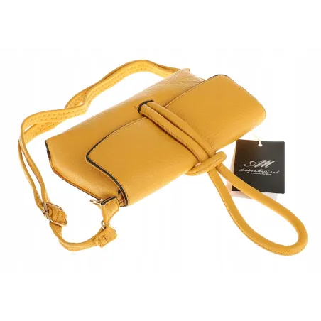 ANDREA MASSI Włoska Marka Torebka z Pętelką Listonoszka HJ10174 Yellow