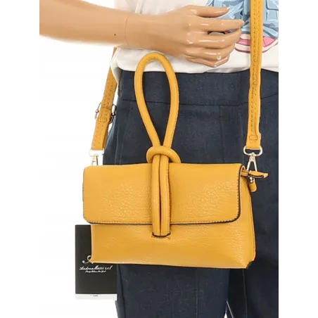 ANDREA MASSI Włoska Marka Torebka z Pętelką Listonoszka HJ10174 Yellow