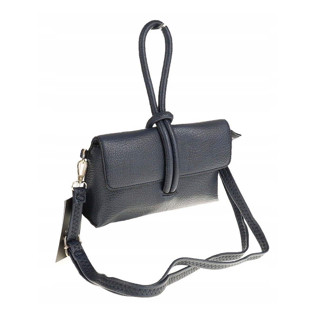 ANDREA MASSI Włoska Marka  Torebka z Pętelką Listonoszka HJ10174 Navy