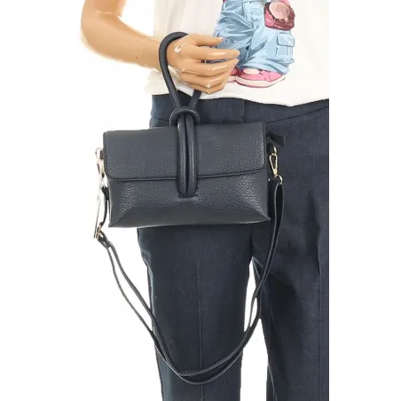 ANDREA MASSI Włoska Marka  Torebka z Pętelką Listonoszka HJ10174 Navy