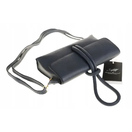 ANDREA MASSI Włoska Marka  Torebka z Pętelką Listonoszka HJ10174 Navy