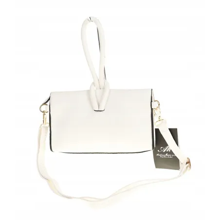 ANDREA MASSI Włoska Marka  Torebka z Pętelką Listonoszka HJ10174 White