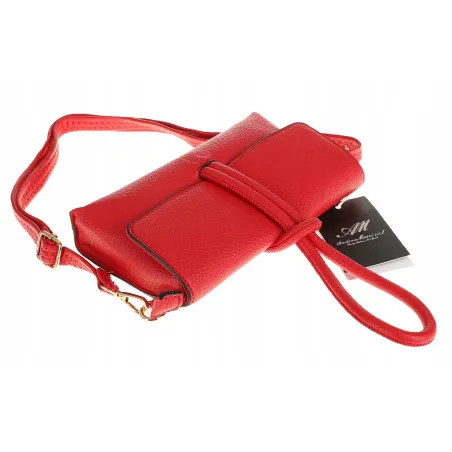 ANDREA MASSI Włoska Marka  Torebka z Pętelką Listonoszka HJ10174 Red