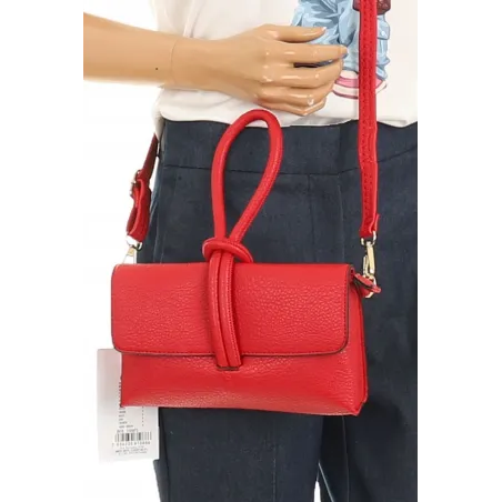 ANDREA MASSI Włoska Marka  Torebka z Pętelką Listonoszka HJ10174 Red