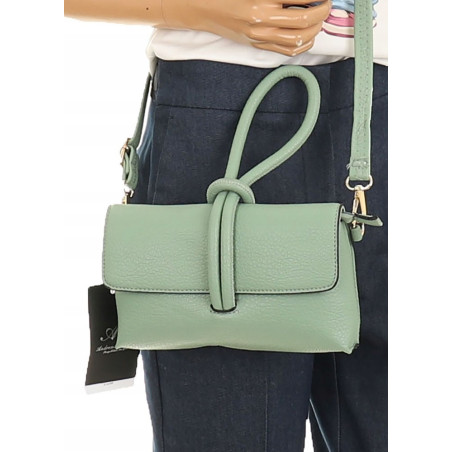 ANDREA MASSI Włoska Marka  Torebka z Pętelką Listonoszka HJ10174 Green