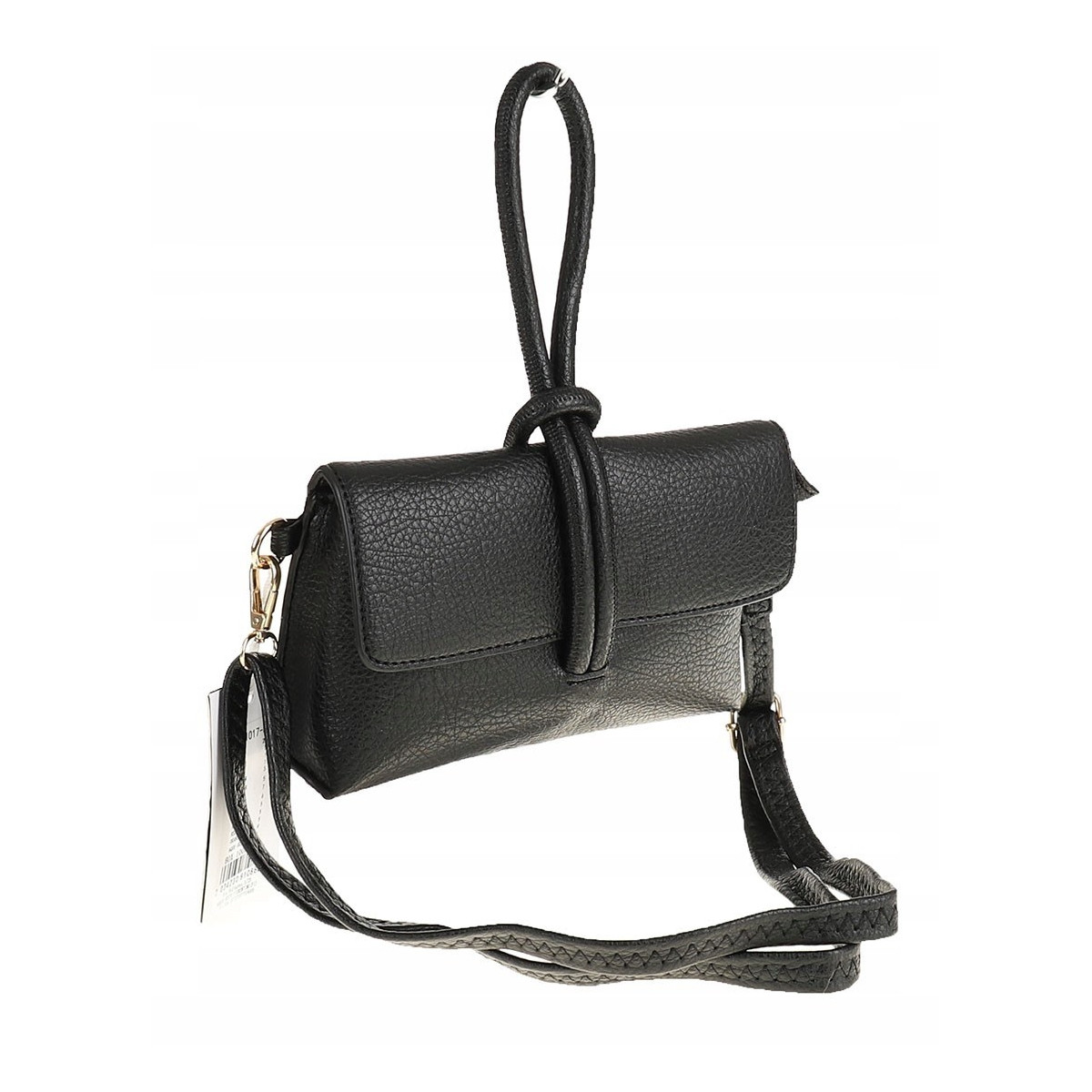 ANDREA MASSI Włoska Marka  Torebka z Pętelką Listonoszka HJ10174 Black