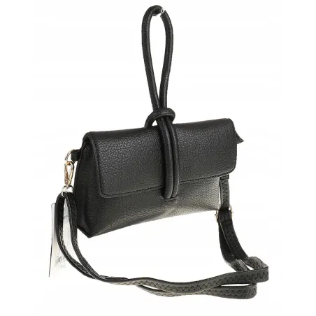 ANDREA MASSI Włoska Marka  Torebka z Pętelką Listonoszka HJ10174 Black