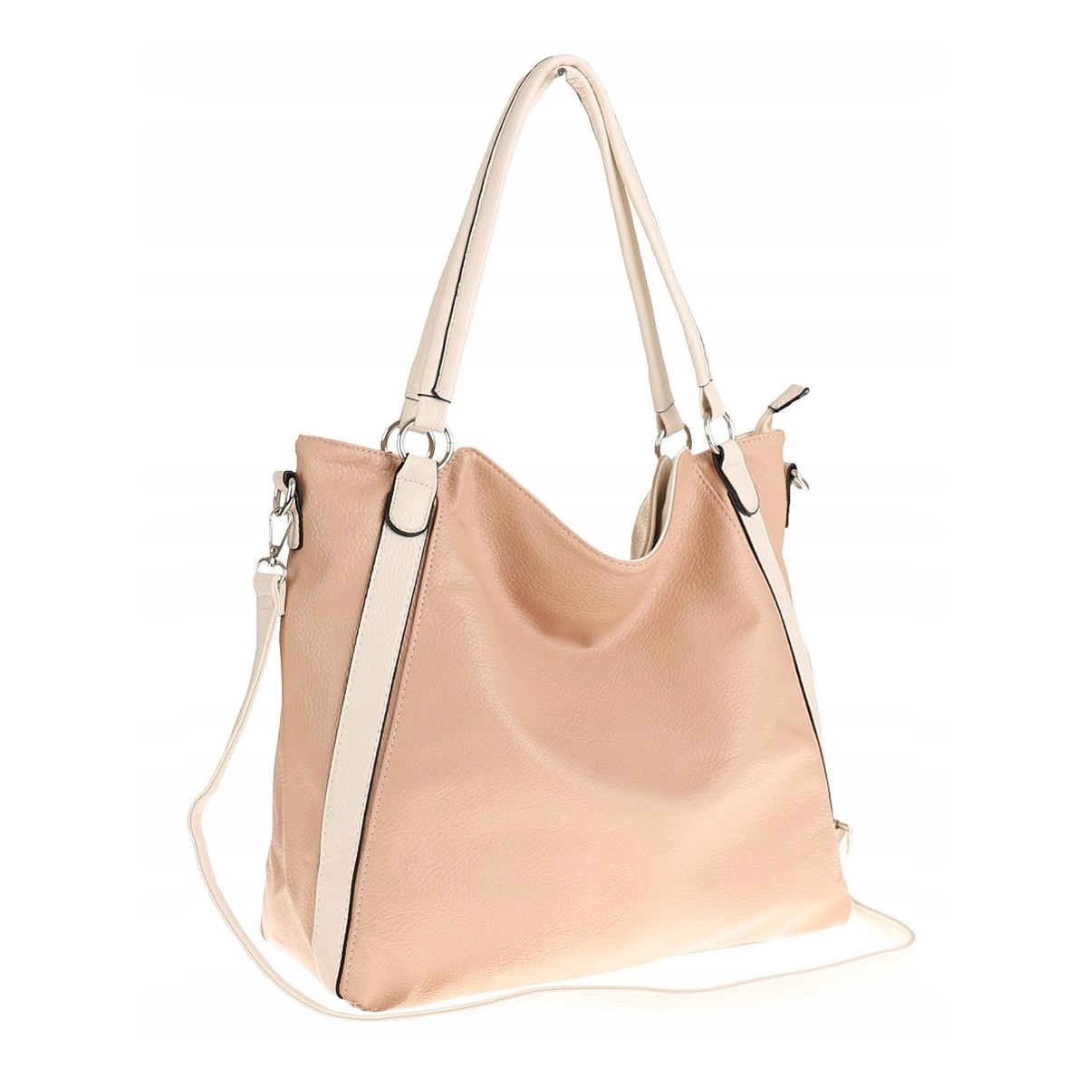 HERNAN Włoska Marka  Torebka Damska Worek Listonoszka na Ramię HB0337 Pink