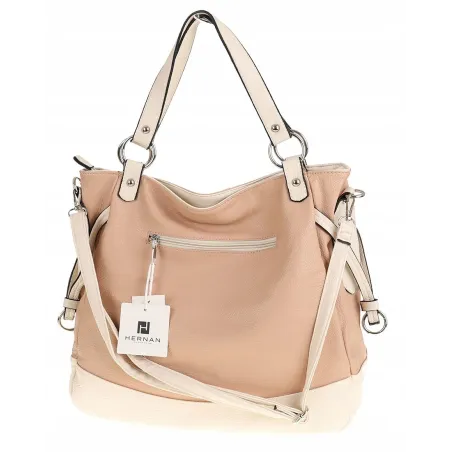 HERNAN Włoska Marka  Torebka Damska Worek Listonoszka na Ramię HB9821 Pink