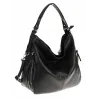 HERNAN Włoska Marka Torebka Damska Worek Listonoszka na Ramię HB038 Czarna