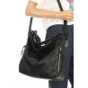 HERNAN Włoska Marka Torebka Damska Worek Listonoszka na Ramię HB038 Czarna
