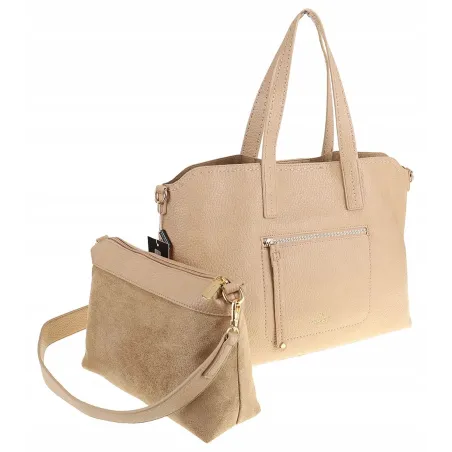 YY Coveri Włoska Marka Torebka Damska Shopper Worek Listonoszka CYFTA2503 Mud