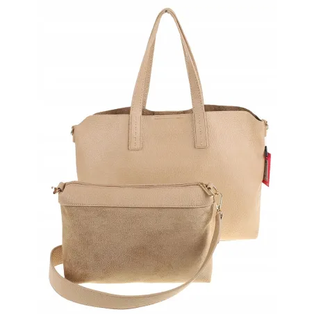 YY Coveri Włoska Marka Torebka Damska Shopper Worek Listonoszka CYFTA2503 Mud