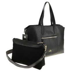 YY Coveri Włoska Marka  Torebka Damska Shopper Worek Listonoszka CYFTA2503 Black