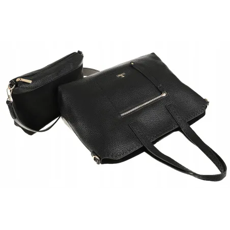 YY Coveri Włoska Marka  Torebka Damska Shopper Worek Listonoszka CYFTA2503 Black