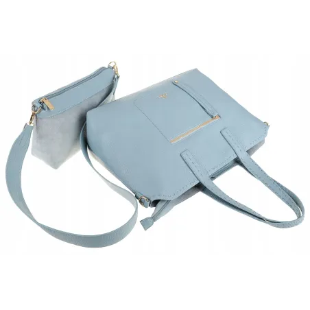 YY Coveri Włoska Marka  Torebka Damska Shopper Worek Listonoszka CYFTA2503 Blue