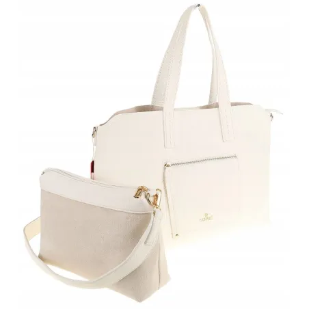 YY Coveri Włoska Marka  Torebka Damska Shopper Worek Listonoszka CYFTA2503 White