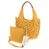 COO&CO WŁOSKA Torebka Damska Ażurowa na Ramię Worek Modna 1499 Yellow