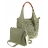 COO&CO WŁOSKA Torebka Damska Ażurowa na Ramię Worek Modna 1499 Green