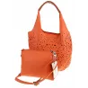 COO&CO WŁOSKA Torebka Damska Ażurowa na Ramię Worek Modna 1499 Orange