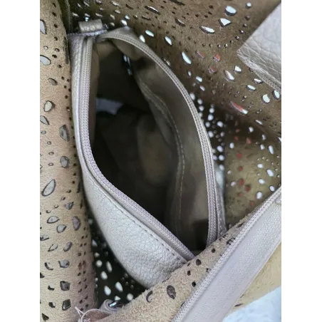 COO&CO WŁOSKA Torebka Damska Ażurowa na Ramię Worek Modna 1499 Blue