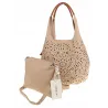 COO&CO WŁOSKA Torebka Damska Ażurowa na Ramię Worek Modna 1499 Khaki