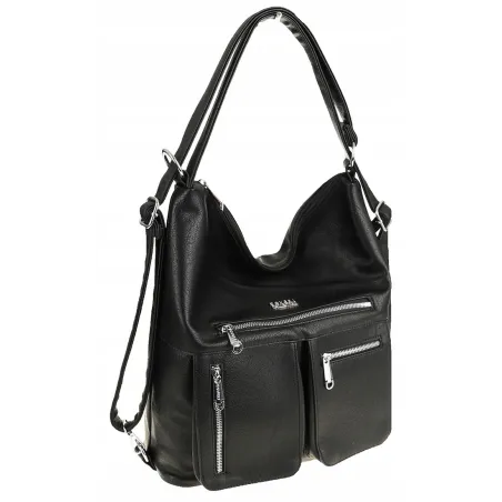 Coveri Collection Włoska Marka  Torebka Damska Worek Plecak 2w1 CC80344 Black