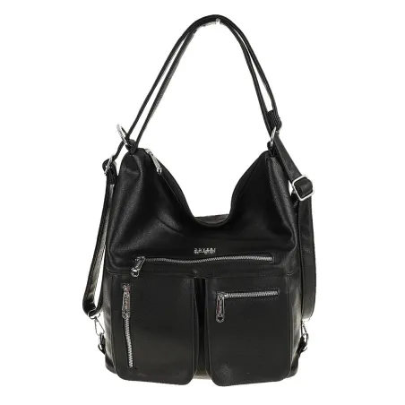 Coveri Collection Włoska Marka  Torebka Damska Worek Plecak 2w1 CC80344 Black