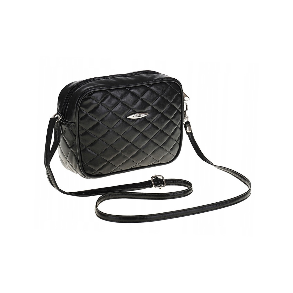 Torebka Damska Listonoszka Pikowana na Ramię Pojemna Mała Modna N522 Black