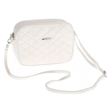 Torebka Damska Biała Listonoszka Pikowana na Ramię Pojemna Mała N522 White