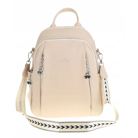 Torebka Damska Modny Plecak Teczka Miejska Shoper na Ramię 0976 Beżowy