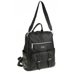 Coveri Collection Włoska Marka  Torebka Damska Teczka Plecak 2w1 CC80343 Black