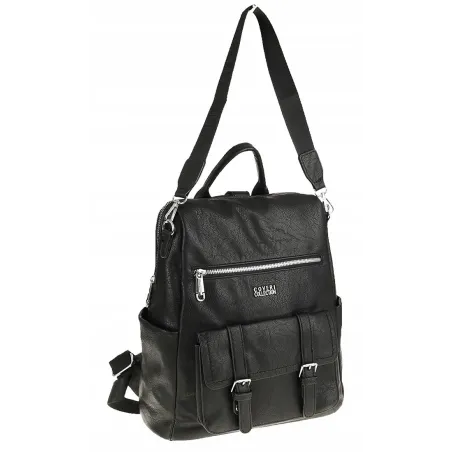 Coveri Collection Włoska Marka  Torebka Damska Teczka Plecak 2w1 CC80343 Black