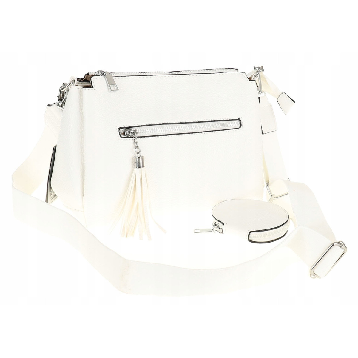 Jessica Bags Torebka Damska Włoskiej Marki KUFEREK Listonoszka 289 White