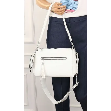 Jessica Bags Torebka Damska Włoskiej Marki KUFEREK Listonoszka 289 White