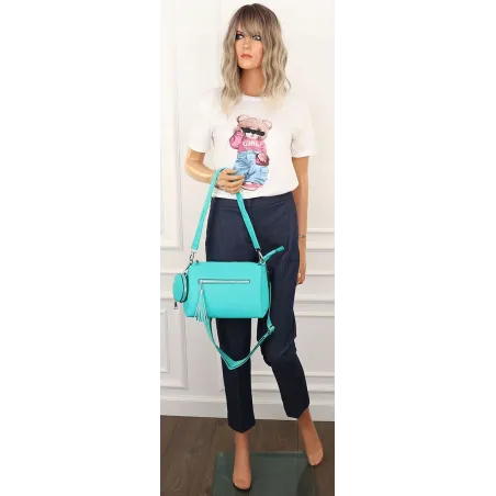 Jessica Bags Włoska Marka Torebka Damska KUFEREK Listonoszka 289 Green