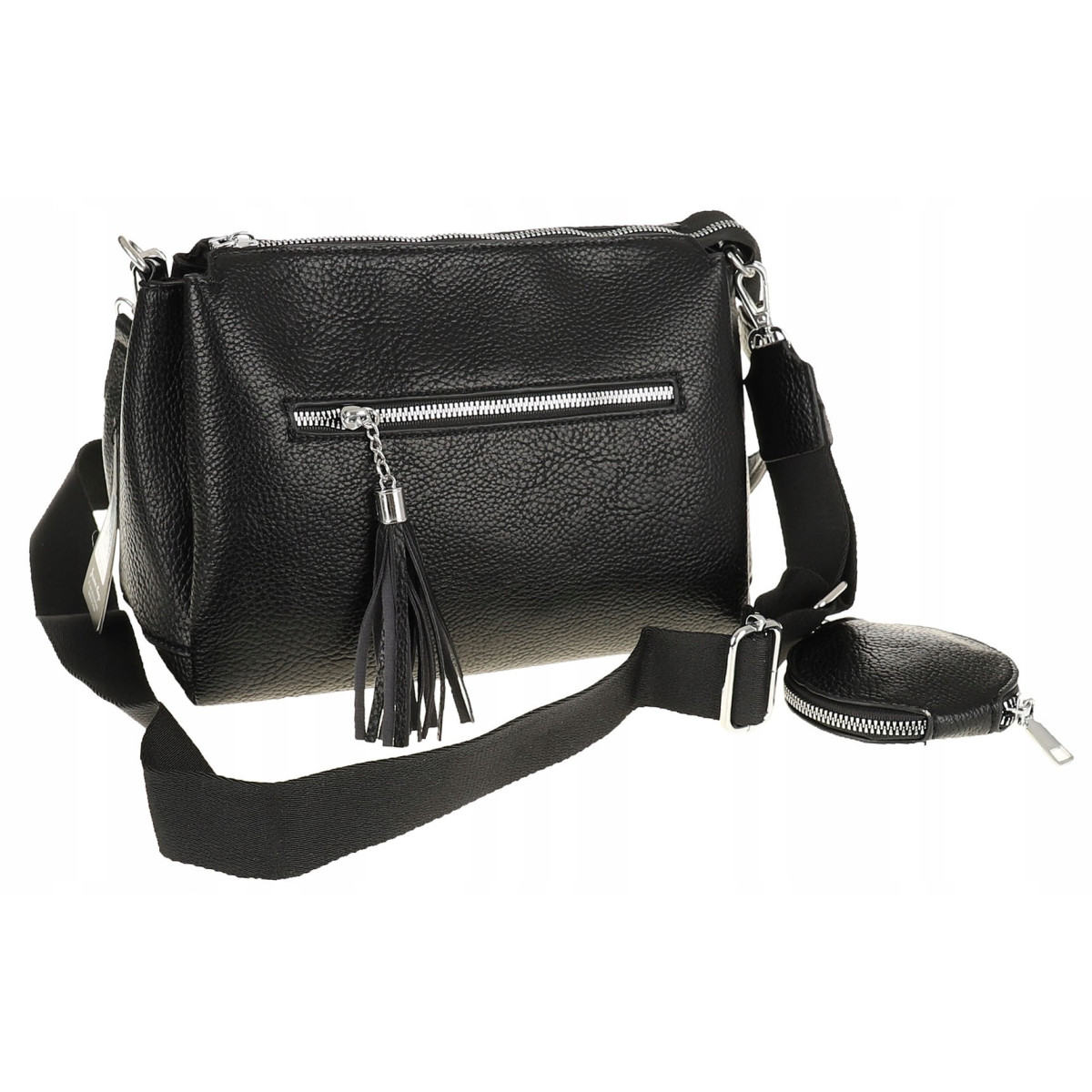 Jessica Bags Włoska Marka  Torebka Damska KUFEREK Listonoszka 289 Black